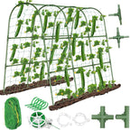 Cucumber Trellis for Raised Bed, Garden Arch Trellis for Climbing Plants Outdoor, Metal Garden Trellis for Spring Vegetables, Cucumber Trellis for Tomato, Bean, Pea, Grape, Plant