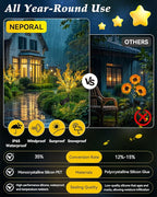 Neporal Golden Solar Flowers Outdoor Waterproof 6PK, 7-Stems Floral Solar Lights, Outdoor Garden, Yard, Patio Decor