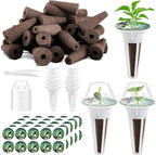Tigvio 125 Piece Hydroponic Pods Kit: Grow Anything with 50 Grow Sponges, 12 Baskets, 12 Domes, 50 Labels, 1 Tweezer - Compatible with All Hydroponics Brands
