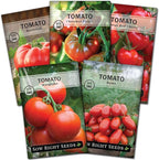 Sow Right Seeds - Classic Tomato Seed Collection for Planting - Cherokee Purple, Beefsteak, Large Red Cherry, Marglobe, and Roma Tomatoes - Non-GMO Heirloom Varieties Plant a Home Vegetable Garden