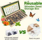 Lush&Dew Year-Round USDA Zone 9 Seed Bank, Gardening Gifts for Women Men, 32 Varieties Non-GMO Heirloom Seeds of Vegetables Herbs Fruits, Gift for Mom Dad, Survival Seed Kit for Raised Garden Beds