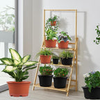 KPUVX 5 Pack 10.5 inch Plant Pots,Planter-Pots-for-Plants，Plastic Flower Pot for Indoor Outdoor Plants with Drainage Holes & Trays, Decorative Garden Containers Sets for Houseplants