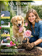 GIGALUMI Solar Lights Outdoor for Garden Decor, 3 Pack Solar Flower Lights Waterproof, 2 Lighting Modes 9 Roses for Pathway,Yard, Patio Decoration, Gardening Gifts for Women (Pink)