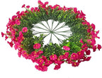 Artificial Faux Flowers for Outdoors, 12 Bundles Artificial Plants Outdoor UV Resistant, Fake Morning Glory Silk Flowers for Outside Planter Porch Patio Yard-Rose Red