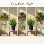 5 Pack Fake Plants - Artificial Hanging Plants & Small Potted Faux Eucalyptus Fern Ivy, UV Resistant Maintenance-Free, for Shelf Wall Desk Home Office Bathroom Indoor Outdoor Decor