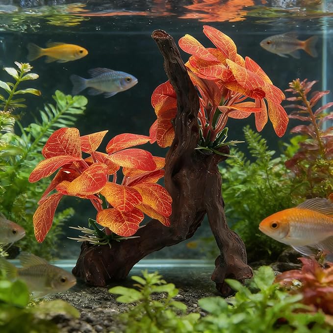 M2cbridge Artificial Fish Tank Plants Aquarium Plant Aquatic Water Grass Foreground Decor(2PCS Large Colorful)
