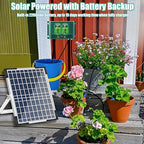 Lewisia 10W Solar Automatic Drip Irrigation Kit Auto Watering System Solar Powered Auto-Irrigation Set for Garden Raised Beds Patio Lawn Greenhouse Potted Plants Up to 50 Plants