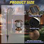 Qualirey Solar Bug Zapper Outdoor Waterproof Mosquito Repellent Outdoor Solar Mosquito Zapper Plastic Ring Bug Lights Insect Mosquito Killer Lamp (Antique Bronze,2 Pcs)