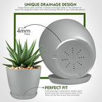 Utopia Home - Plant Pots Indoor with Drainage - 7/6.6/6/5.3/4.8 Inches Flower Pots for Indoor Planter - 5 Pack Plastic Planters - Ideal for Stocking Stuffers or Home Christmas Decorations - Gray