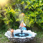 AISITIN 3.5W Solar Bird Bath Fountain with Built-in 1500mAh Battery, Solar Water Pump with 8 Nozzles, Solar Powered Fountain for Garden, Birdbath, Pond, and Outdoor Decor