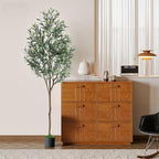 Alupssuc 6ft Olive Tree Artificial Indoor, Fake Tree Potted with Lifelike Fruits and Realistic Leaves, Faux Plants for Modern Home Office Living Room Decor