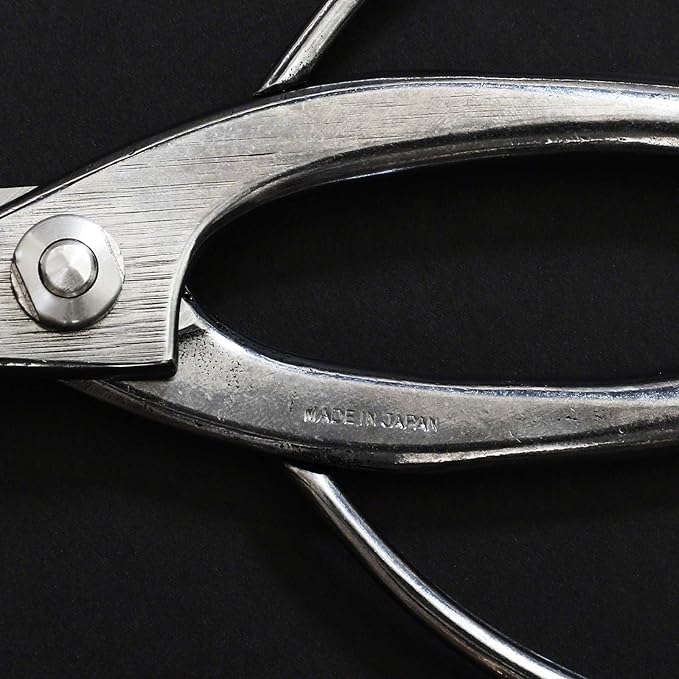 Wazakura Stainless Steel Series Traditional Bonsai Scissors, Made in Japan 7 in (180 mm), Hasami Pruning Shears, Professional Garden Tools (Traditional Stainless Steel)