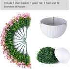 HyeFlora Artificial Fake Hanging Plants Flowers Basket for Outdoor Outside Summer Decor, Faux Silk Pink Daisy Realistic UV Resistant for Porch Patio Balcony Home Yard