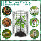 6 Packs 24"x 12" Large Wire Plant Protectors from Animals,Plant Cages for Outdoor Plants,Plant Covers from Animals with Ground Stakes and Nylon Ties Protect Plants,Shrubs,Vegetables from Animals-18PCS