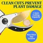 Haus & Garten EnduroPRO Ergonomic Bypass Pruners - Professional Titanium Garden Shears - Heavy Duty Hand Pruning Scissor, Tree Trimmer, Gardening Tool, Branch, Hedge, Rose, Shrub & Bush Clippers