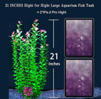 2 pcs Aquarium Decor Plants 21 Inches Extra Large Artificial Plastic Fish Tank Plants, Tall Fish Tank Decorations