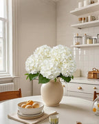 DuHouse 4Pcs Large Hydrangea Artificial Flowers,20 inch Latex Real Touch Hydrangeas Lifelike Hydrangea Flower for Home Wedding Bouquets Centerpieces Party Living Room Decoration(White)