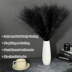 SeptCat 30 Pcs Pampas Grass Black Decor 21.7" Fluffy Faux Short Pampas Grass Artificial Small Pompas Grass Flower Vase Filler for Home Wedding Living Room Wall Party Decoration