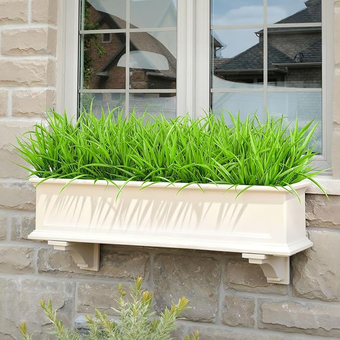 16 Pcs Artificial Plants Outdoor Fake Grass Faux Greenery Stems UV Resistant Plastic Plants Shrubs for Planters Patio Garden Front Porch Pathway Spring Summer Home Decor, Green
