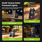 SOWSUN Bully Dog Miniature Garden Statue Solar Bull Dog Decor Outdoor Decoration for Garden Patio Yard Lawn Balcony Ornament, Father's Day Birthday Housewarming Gifts for Man Grandpa, 2.2"x3.35"x4.02