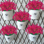 Lnoicy 12 Pcs Artificial Flowers for Outdoor,Plastic Flowers Decoration, UV Resistant Faux Flowers Shrubs, Artificial Plants for Indoor Outside Garden Home Wedding Farmhouse（Rose Red）