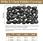 FANTIAN 40 Pounds Black Natural River Pebbles – 2-3 Inch Decorative Black Ornamental River Pebbles for Garden Landscaping, Home Décor, Outdoor Paving, Fountain Decoration