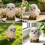 mocosa Solar Garden Statues Owl and LED Lights Birthday Gifts for Women Mom Grandma Solar Outdoor Cat Decor for Outside,Outdoor Solar Lights for Yard, Garden and Patio, Unique Gift for Women