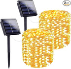 Extra-Long 144FT Solar String Lights for Outside, 2 Pack 400LED Solar Fairy Lights Outdoor Waterproof, Copper Wire with 8 Modes Solar Twinkle Lights for Tree Garden Party Patio Xmas Decor (Warm White)
