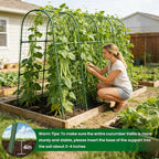 Cucumber Trellis for Raised Bed 64" L x 48" H, U-Shape Garden Trellis for Climbing Plants Outdoor, Metal Arch Trellis for Vegetables, Plant Support for Tomato Pea Zucchini Grape Flowers