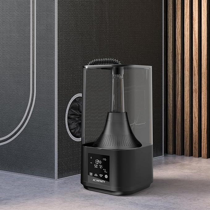 AC Infinity CLOUDFORGE T3, Plant Humidifier 4.5L with VPD Humidity Controls, 10-Level Precision Vaporizer, Extendable Targeting Hose and No-Leak Seal for Grow Tents (Pack of 2)