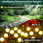 8-Pack Garden Solar Lights, 64 LED Solar Light Outdoor for Garden Decor, Waterproof Firefly Light Outdoor (Sway by Wind), Swaying Light for Outside Yard Pathway Landscape Decorations (Warm White)