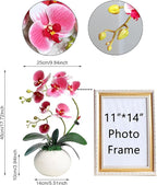 Forlaoers Modern 17" Pink Artificial Orchid Faux Flowers in vase Fake Plant Floral Arrangements Table Centerpieces for Dining Room Home Office Bathroom Decorations Indoor Farmhouse Wedding Decor