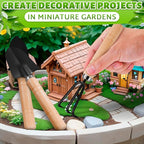 Small Garden Tools - 3 Pcs Mini Garden Tools Set with Small Trowel, Mini Shovel & Hand Rake Made of Rust-Resistant Iron & Solid Wood - Indoor Gardening Tools Set for Succulent, Bonsai & Pot Plants