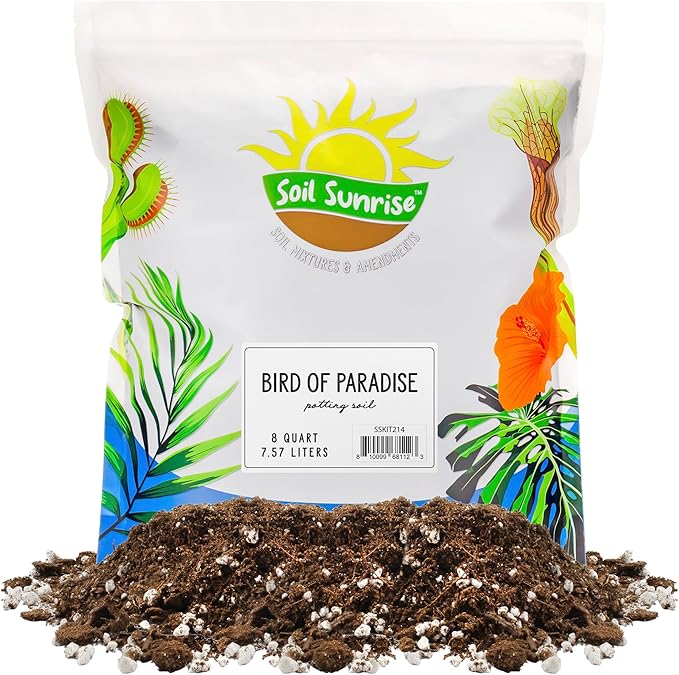Soil Sunrise Bird of Paradise Potting Soil Mix (8 Quarts) All Natural Mix for Indoor/Outdoor Container Tropical Plants
