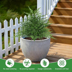 2Pcs Artificial Fern Topiary Trees, Fake Shrubs with Ground Spike, Faux Bushes for Porch Plants, UV Resistant Artificial Evergreen for Outdoors Indoor Front Garden