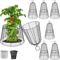 Cloche Plant Protectors from Animals - 17.3"Hx11.8"D Chicken Wire Plant Covers with Removable Flip-Top Design, Rustproof Metal Garden Cloches Keep Rabbits, Squirrels, Deers, Birds Out - 7 Pack
