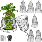 Cloche Plant Protectors from Animals - 17.3"Hx11.8"D Chicken Wire Plant Covers with Removable Flip-Top Design, Rustproof Metal Garden Cloches Keep Rabbits, Squirrels, Deers, Birds Out - 7 Pack