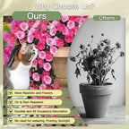 Artificial Flowers for Outdoors Fake Pink Morning Glory Hanging Flower Decoration, 2Pcs Realistic Faux Plants Petunias Long Trailing Vines,Spring Decor for Porch Patio Balcony Planter Yard