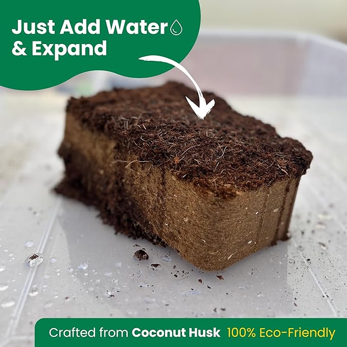 Gro-Med Coco Coir Brick 6s Pack – 1.4 lb Each, Expands to 60 Quarts, NPK Enriched Organic Coco Coir for Plants, OMRI-Listed Cocopeat Bricks for Garden Soil, Potting Mix & Indoor Outdoor Gardening