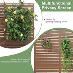 Casaphoria Metal Raised Garden Bed with Trellis and Wheels, 72"x35"x16" Planter Box for Climbing Plants, Vegetables & Vines, Features Drainage Holes and Privacy Screen (Brown-Louvered)