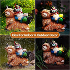 Pohabery Garden Gnomes Decor Outdoor Statues Gnome on Highland Cow Hold Solar Cup Light Outdoor Decorations for Patio,Yard and Gift for Mom