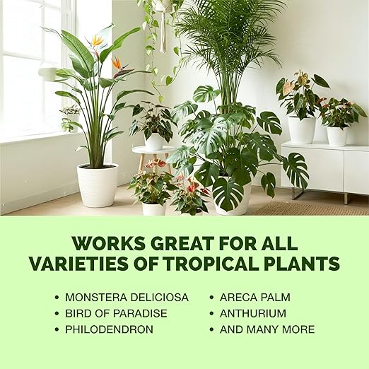 Tropical Plant Fertilizer – Liquid Plant Food for Bigger Leaves, Lush Growth & Stronger Roots, 32 oz