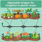 Drip Irrigation Emitters for 1/4" Tubing: Adjustable 360 Degree Water Flow Drippers with Lock Barbed - Drip Spray Emitters Parts for Garden Watering System (25pcs)