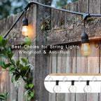 80 Pcs Outdoor Hooks for String Lights,Screw Hooks for Hanging Plants,Ceiling Hooks with Safety Buckle,Square Hanger for Wind Chimes,Bird Feeder,Lanterns,Christmas Decorations White