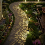 gardencave 6 Pack Solar Lights Outdoor Garden Decorative Mandala Solar Garden Lights with Warm Light Waterproof Solar Pathway Landscape Light for Path Patio Backyard Walkway Yard Decor (White)
