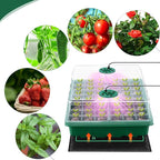 Hahood Seed Starter Kit with Grow Light Seedling Heat Mat 48 Cells Seed Starter Tray with Humidity Dome and Base Germination Trays Plastic Growing Trays Plant Propagation Kit for Seed Starting, Green