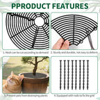 3 Pcs Plant Pot Cover, Plant Covers from Animals, Cuttable 11.8 Inch Soil Protectors, Keeps Cats, Animals Out, for Indoors Outdoors(Black)