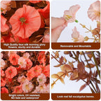 Artificial Mums for Outdoors Fake Fall Flowers Plants for Autumn Decoration, 12 Bundles Silk Morning Glory with Eucalyptus Look Real UV Resistant Faux Mums for Outside Planters Yard Patio Porch, Mix