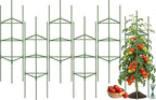 6 Pack Tomato Cage for Garden Plant Supports, Up to 53 Inch Tomato Trellis for Potted Plants, Heavy-Duty Garden Plant Stakes for Climbing Vegetables Plants Cucumber Peony Flowers, Green