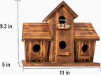 COLEBA Bird Houses for Outside, Outdoor 4 Hole Bird House Room for 4 Bird Families Bluebird Finch Cardinals Hanging Birdhouse for Garden